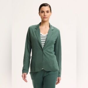 NWT Majestic Filatures Green Linen V-Neck Long Sleeve Blazer Jacket 4